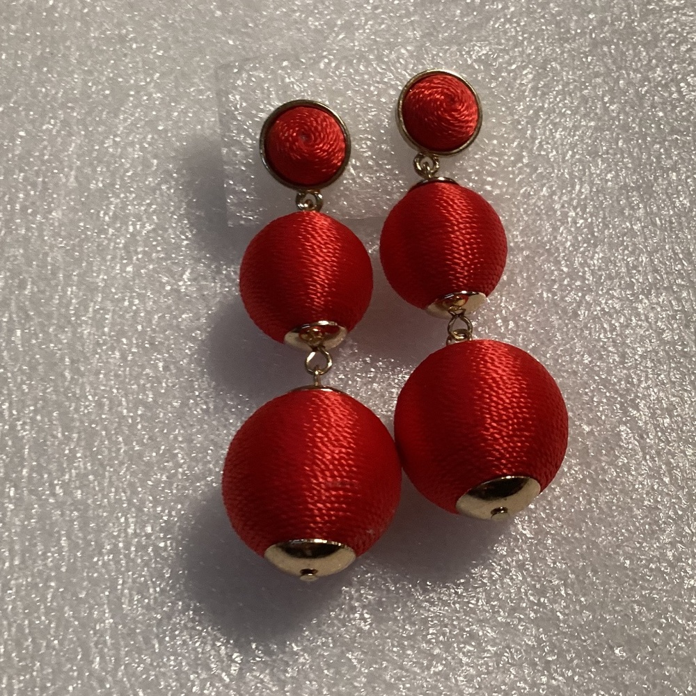 Sugarfix by Baublebar Red Threaded Ball Drop Earrings
